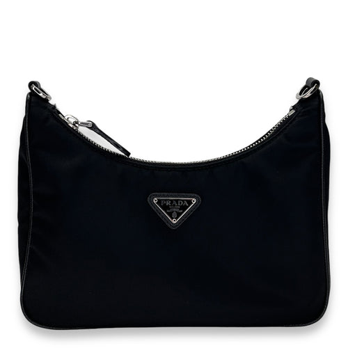 Re-Edition 2005 Crossbody Bag Black in Re-Nylon, Silver hardware