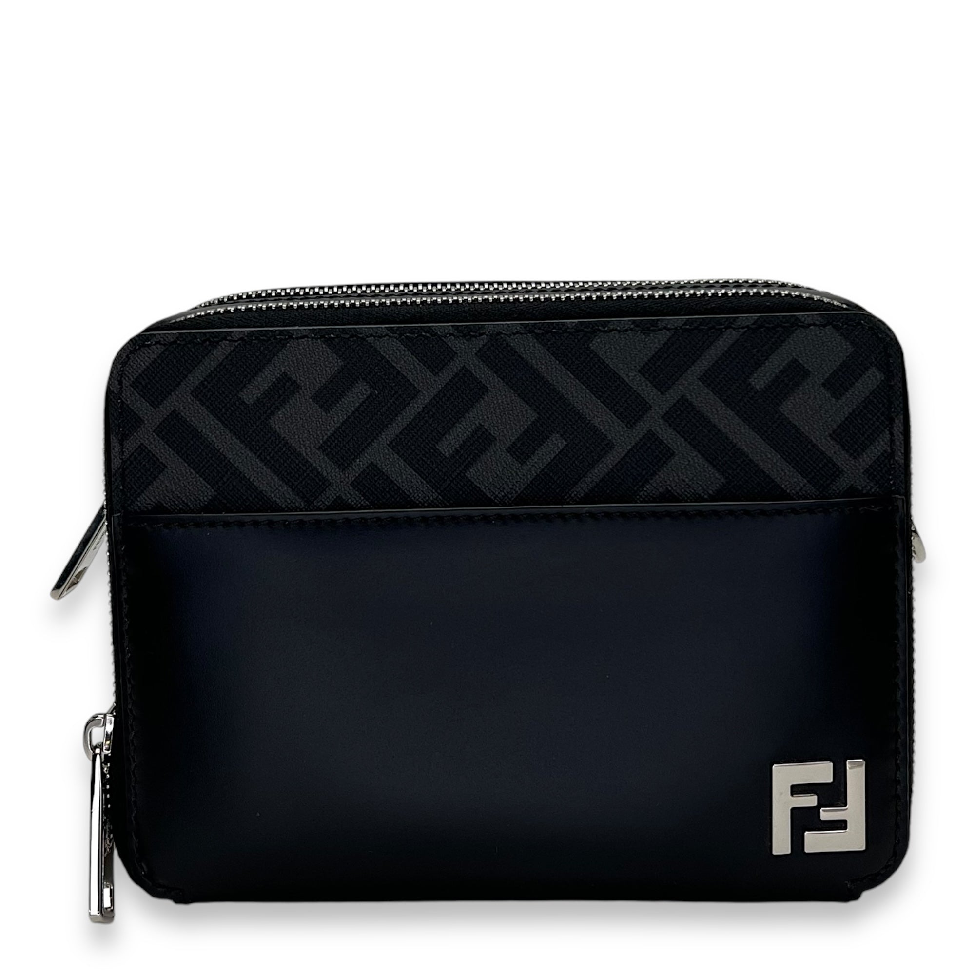 FF Camera Bag Mini Crossbody bag in Coated canvas, Silver Hardware