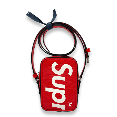 x Supreme Danube PPM Red Crossbody Bag in Epi Leather, Silver hardware