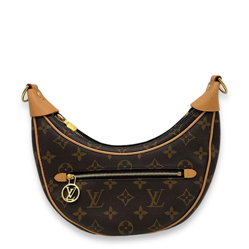 Loop Shoulder Bag Brown in Monogram Coated Canvas, Gold hardware