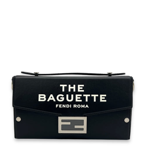 Baguette Box Marc Jacobs Black Crossbody Bag in Calfskin, Silver hardware