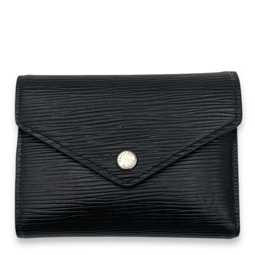 Victorine Black Wallet in Epi Leather, Silver hardware