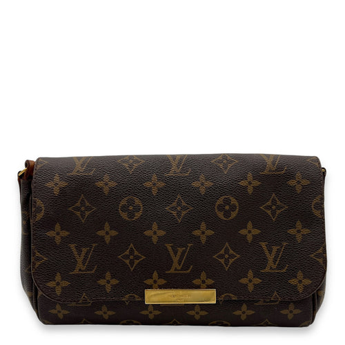 Favourite Crossbody Bag Brown in Monogram Coated Canvas, Gold hardware