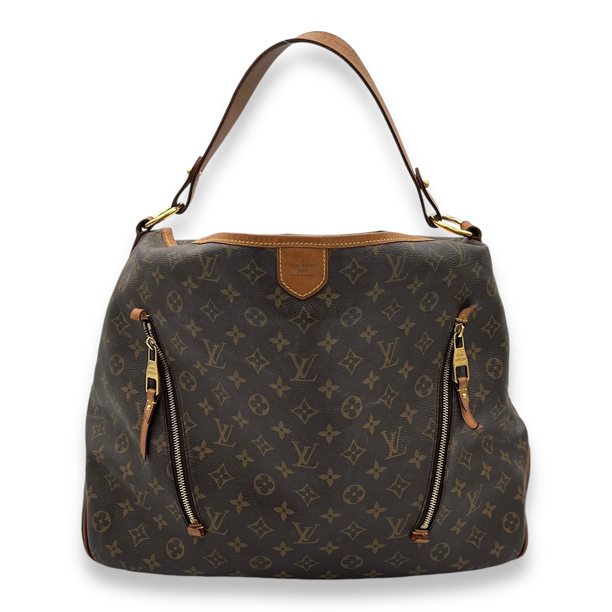 Delightful Top Handle Bag Brown in Monogram Coated Canvas, Gold hardware