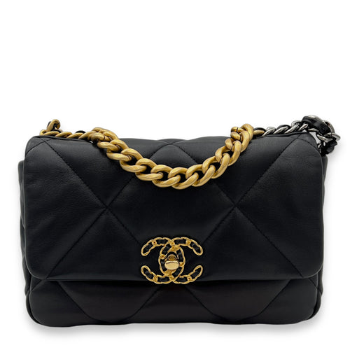 C19 Top Handle Bag Black in Lambskin, Mixed hardware