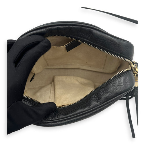 Soho Crossbody Bag Black in Calfskin, Gold hardware