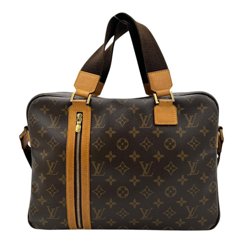 Bosphore Top Handle Bag Brown in Monogram Coated Canvas, Gold hardware