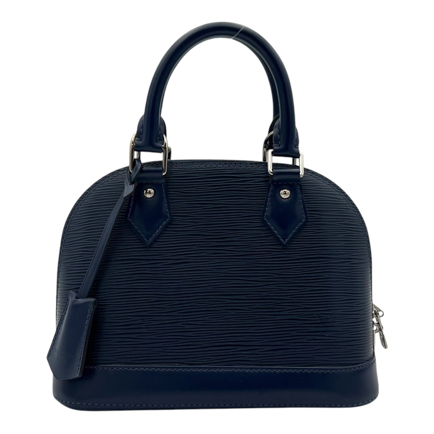 Alma Top Handle Bag BB Blue in Epi Leather, Silver hardware