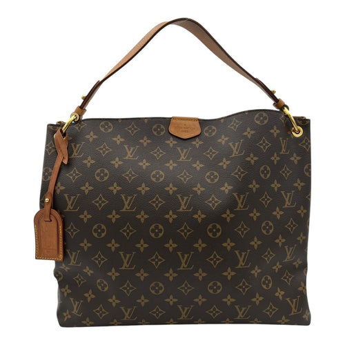 Graceful Shoulder Bag MM Brown in Monogram Coated Canvas, Gold hardware