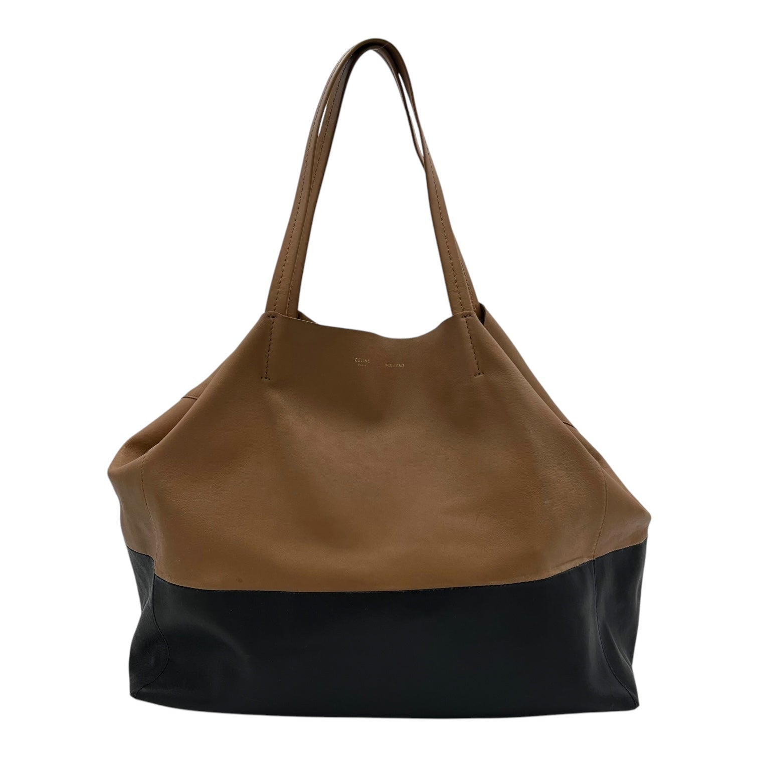 Cabas Tote Bag Beige in Calfskin, Silver hardware