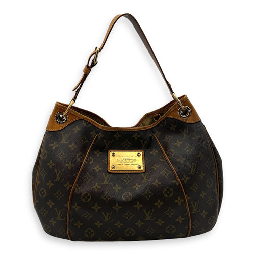 Galleria Shoulder Bag Brown in Monogram Coated Canvas, Gold hardware