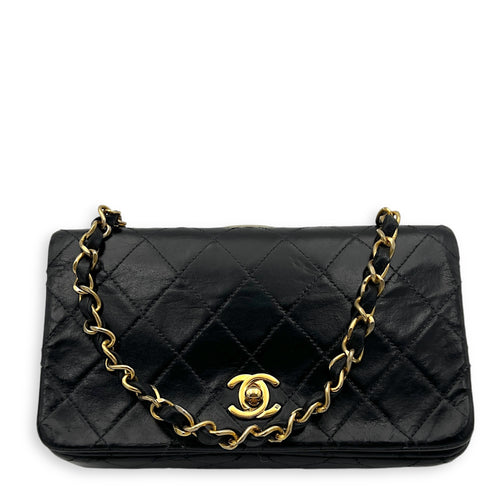 Classic Shoulder Bag Mini Black in Lambskin, Gold hardware