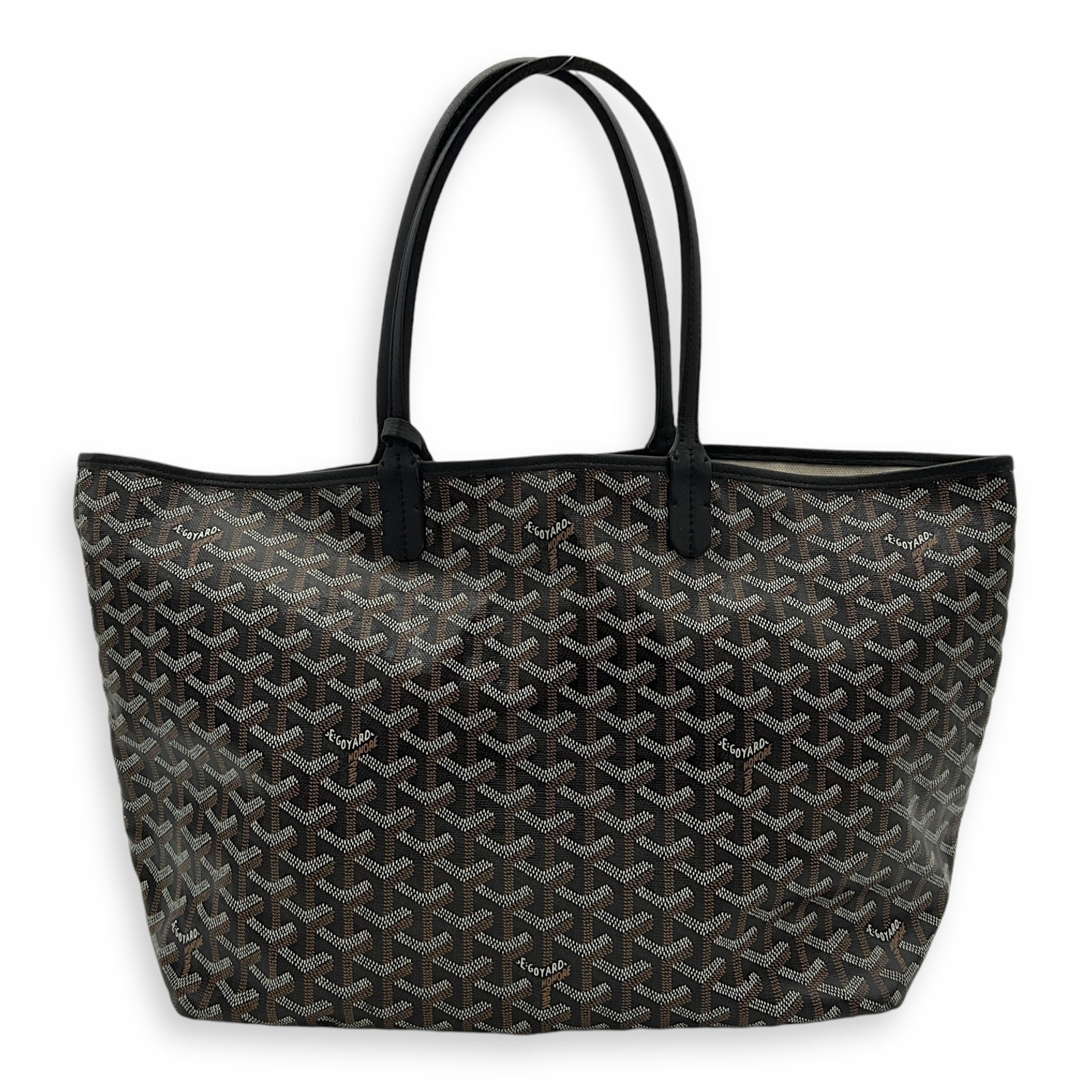 Saint Louis Tote Bag PM Black in Coated Canvas, Silver hardware