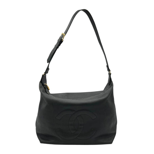 Timeless CC Black Shoulder Bag in Caviar Leather, Gold hardware