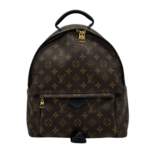 Palm Springs Backpack MM Brown in Monogram Coated Canvas, Gold hardware