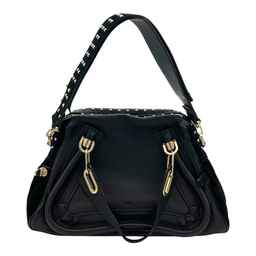 Paraty Shoulder Bag Black in Calfskin, Gold hardware