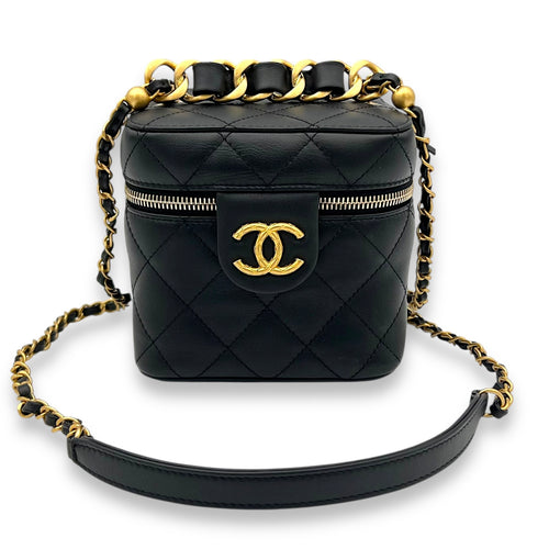 CC Vanity Bag Black in Lambskin, Gold hardware