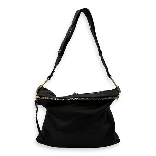 Vanessa Shoulder Bag Black in Calfskin, Gold hardware