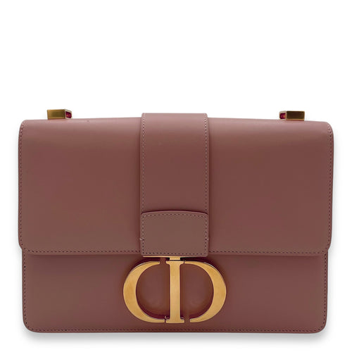 30 Montaigne Medium Pink Shoulder Bag in Calfskin, Gold hardware