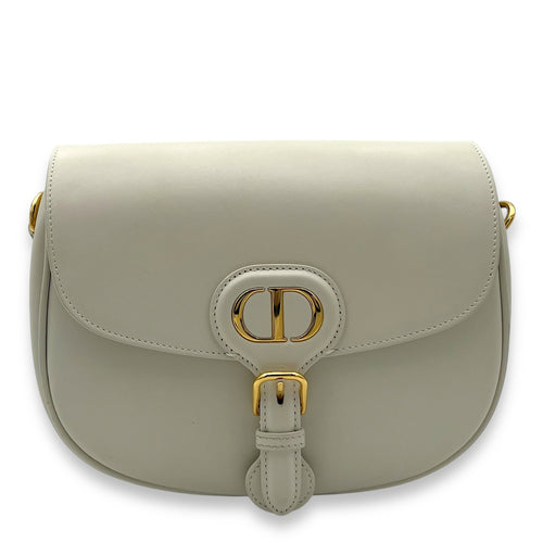 Bobby White Crossbody Bag in Calfskin, Gold hardware