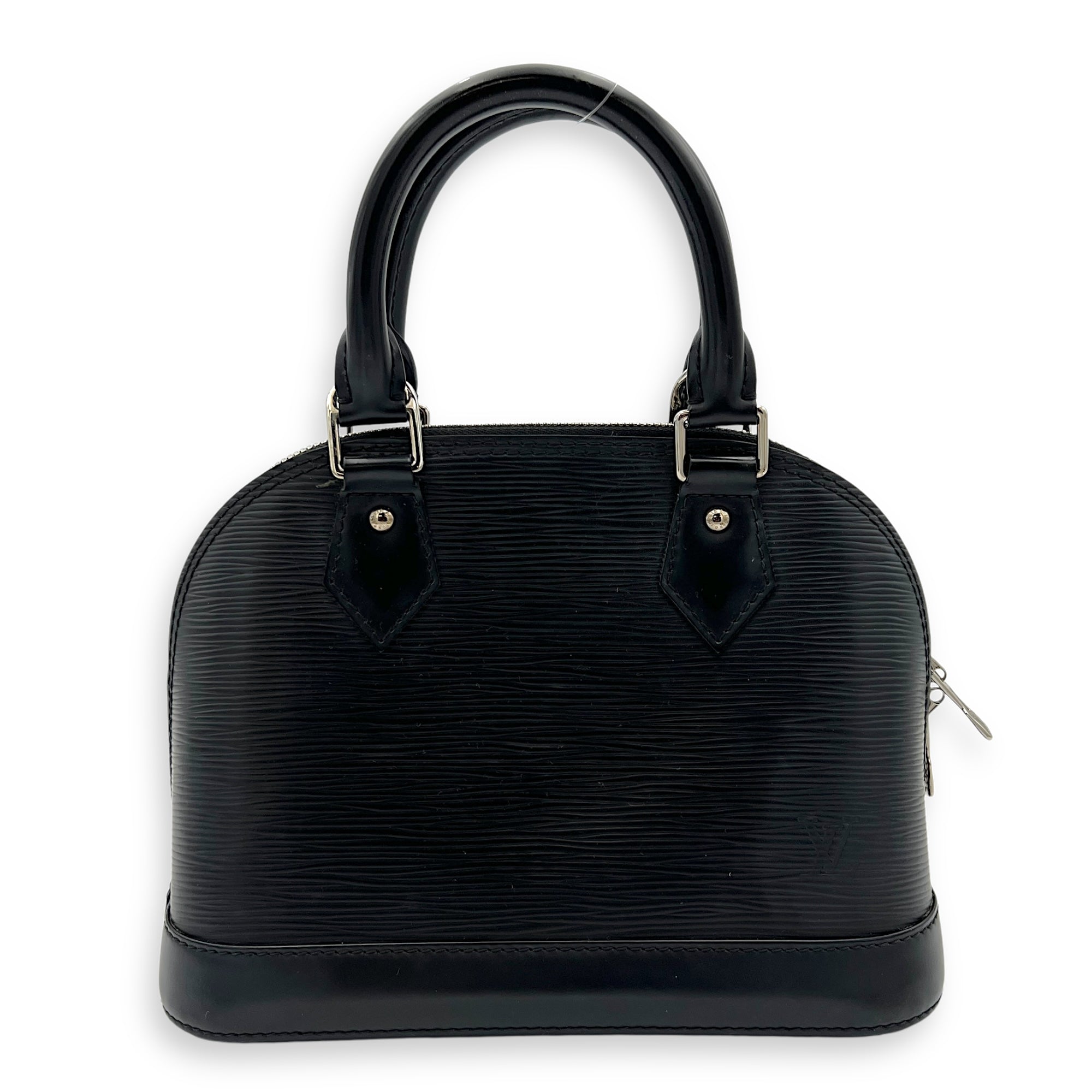 Alma Top Handle Bag BB Black in Epi Leather, Silver hardware