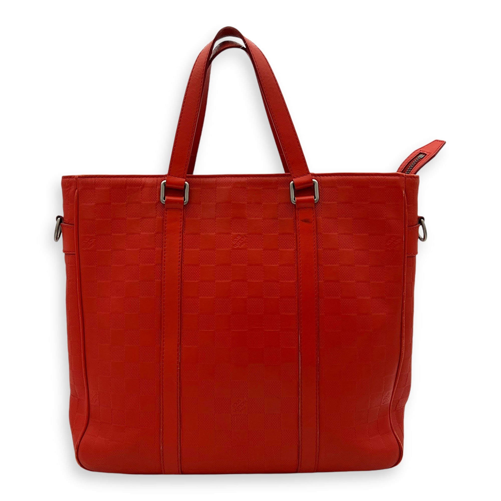 Tadao Top Handle Bag Red in Calfskin, Silver hardware