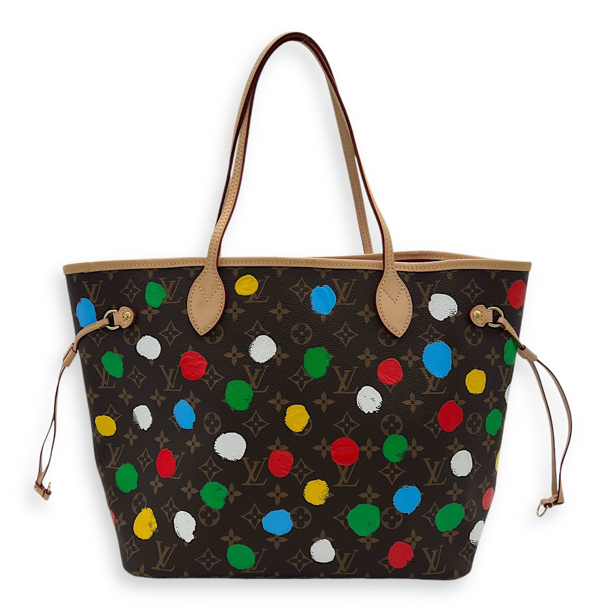 Yayoi Kusama Neverfull Tote Bag  Brown in Monogram Coated Canvas , Gold Hardware