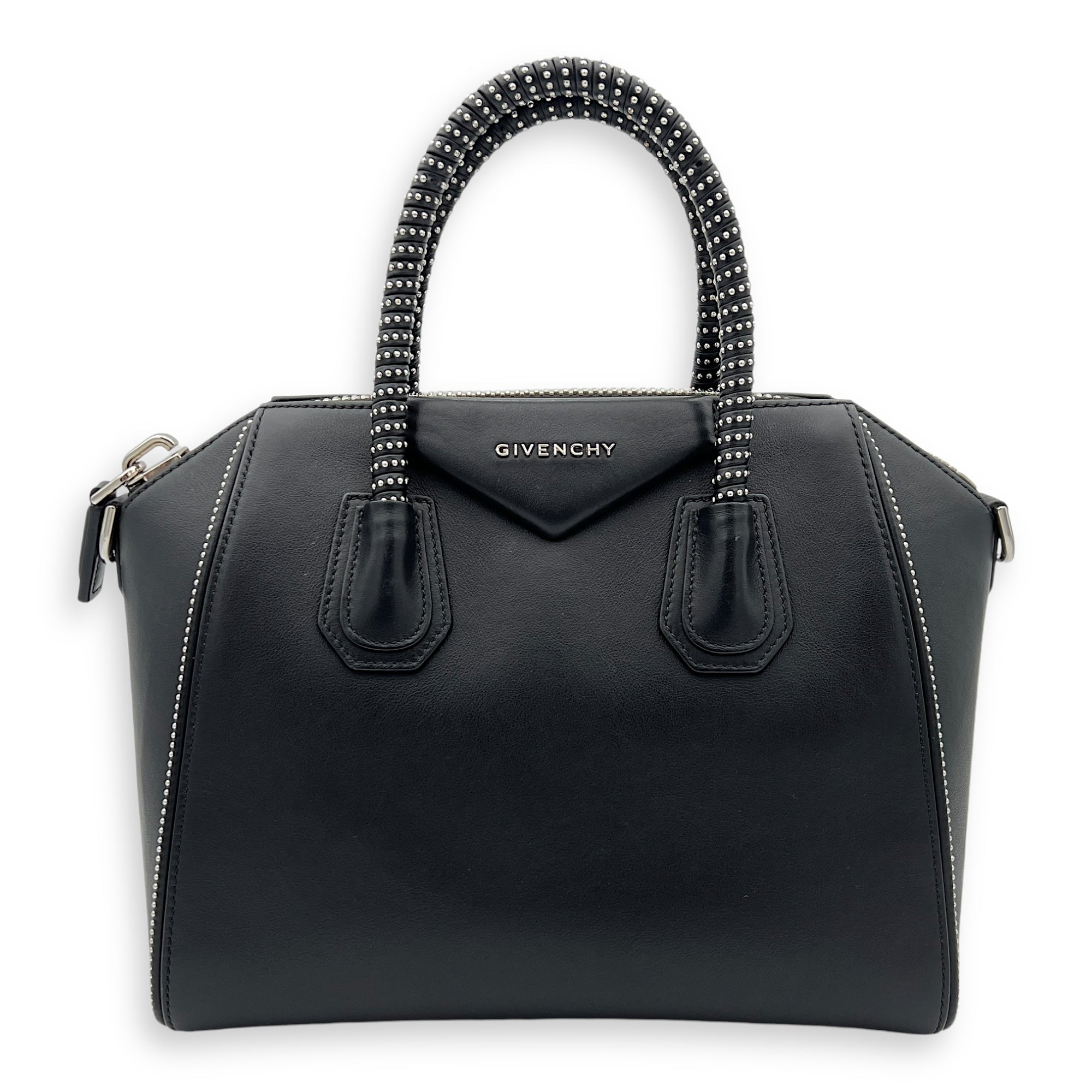 Givenchy Antigona Top Handle Bag Black in Calfskin, Silver hardware_1