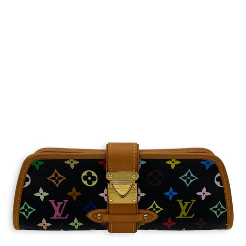 Louis Vuitton Shirley Clutch Black in Monogram Coated Canvas, Gold hardware_1