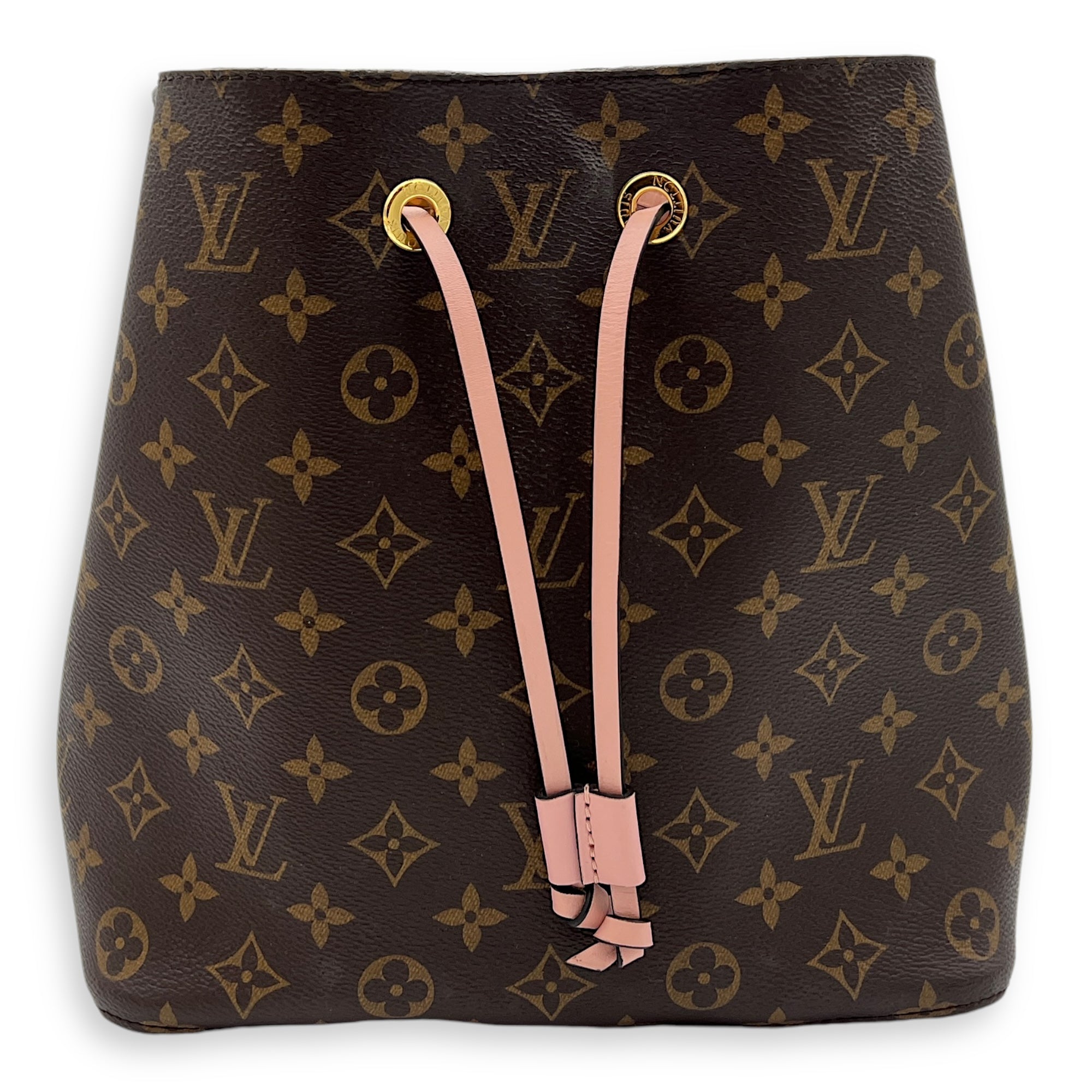 Louis Vuitton NeoNoe Bucket Bag MM Pink in Monogram Coated Canvas, Gold hardware_1