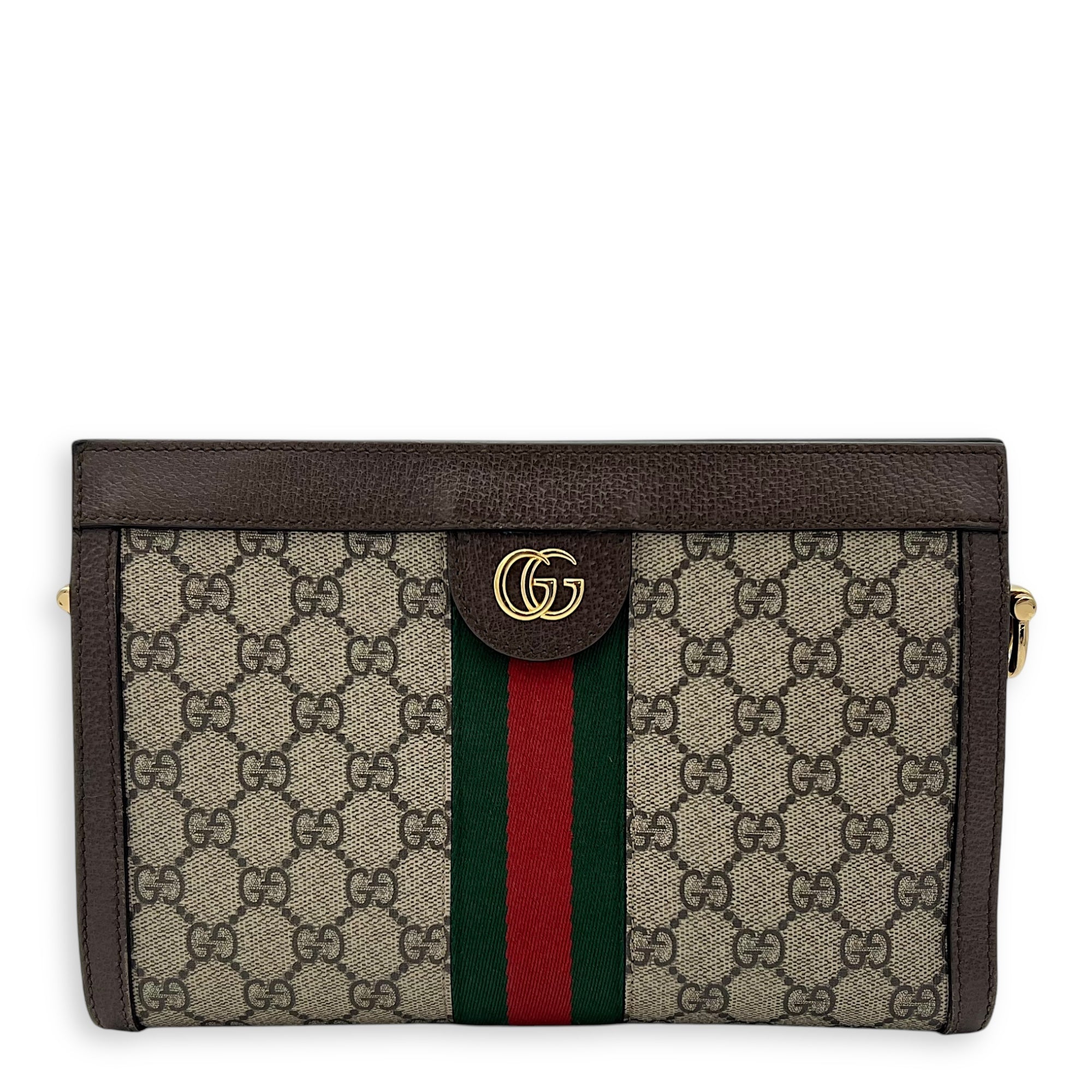 Gucci Ophidia Crossbody Bag Brown in Monogram Coated Canvas, Gold hardware_1