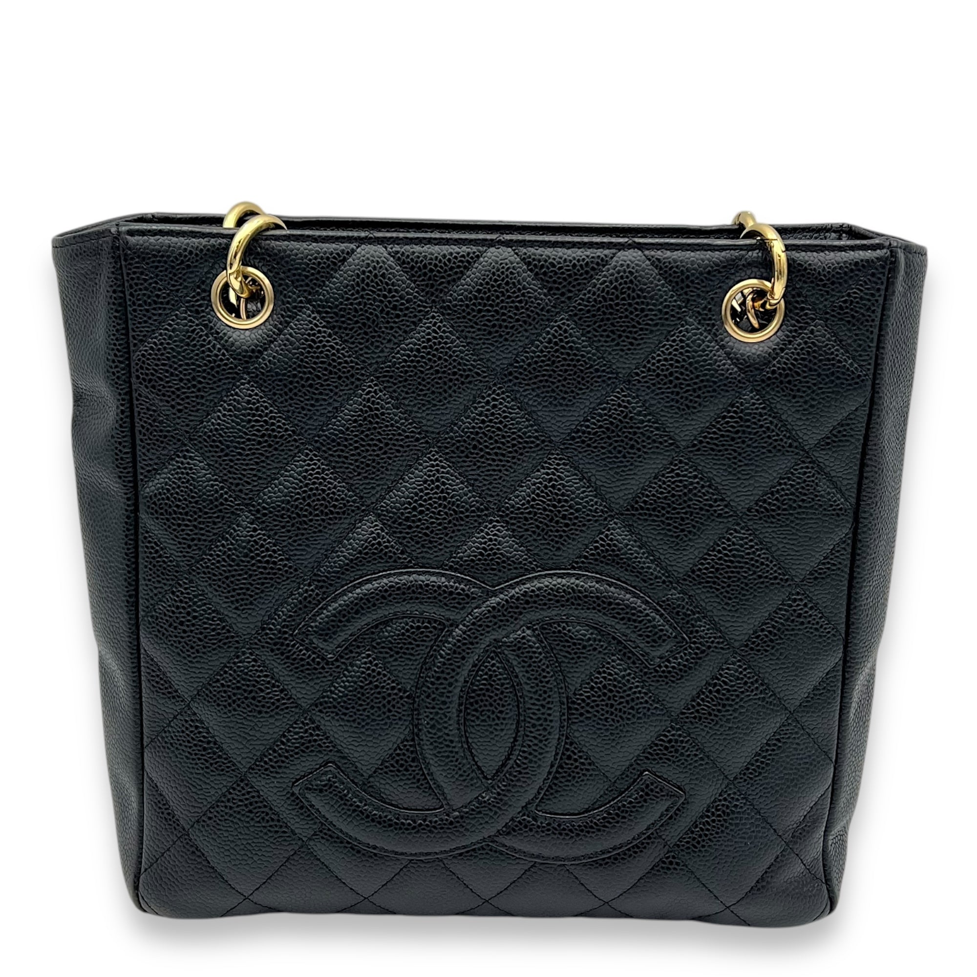 Chanel PST Black Tote Bag in Caviar Leather, Gold hardware_1