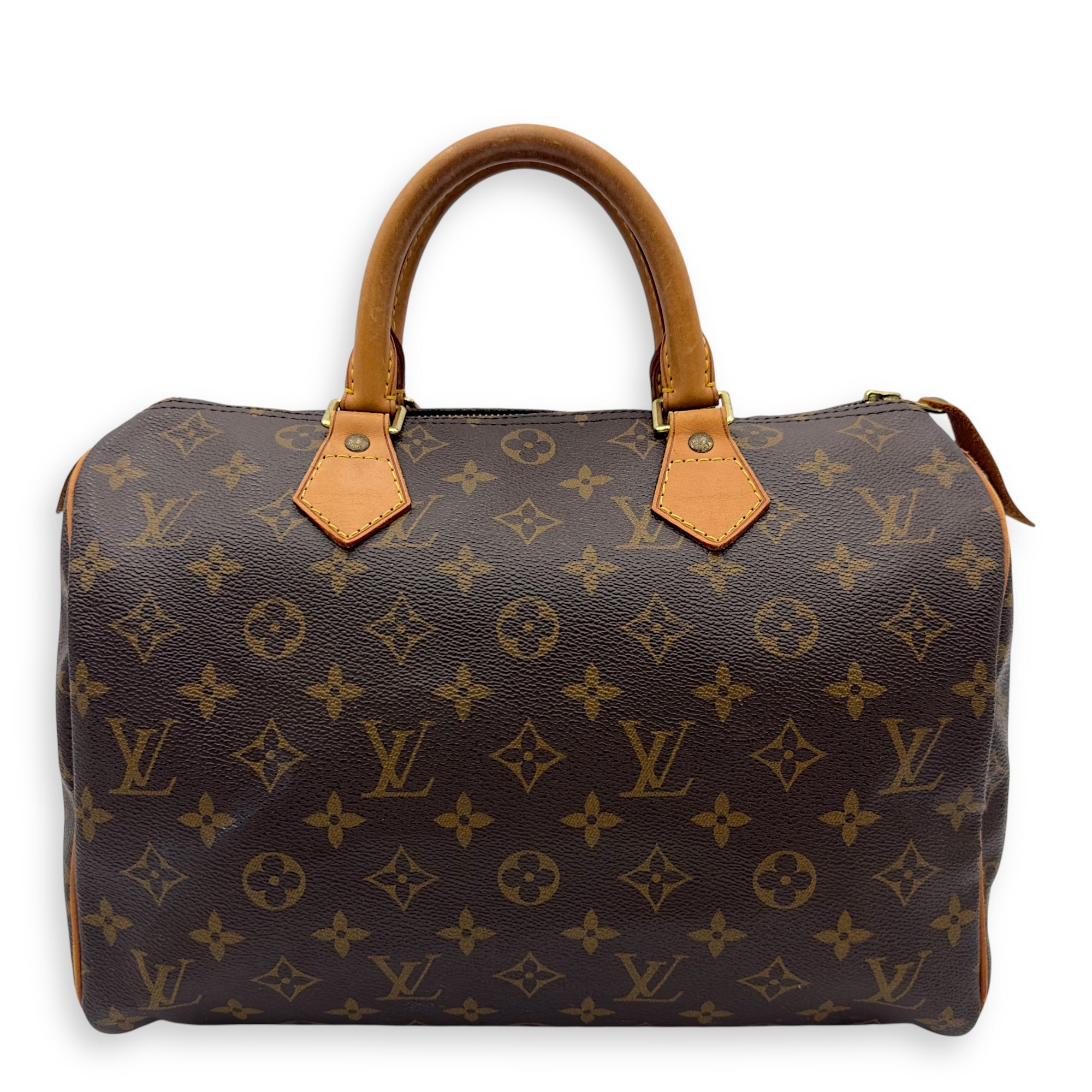 Louis Vuitton Speedy 30 Brown Top Handle Bag in Monogram Coated Canvas, Gold hardware_1