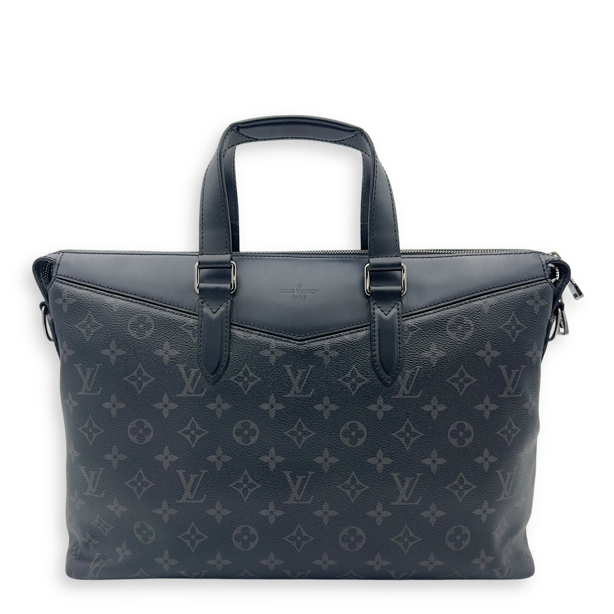 Louis Vuitton Explorer Briefcase Black Messenger in Coated Canvas, Silver hardware_1