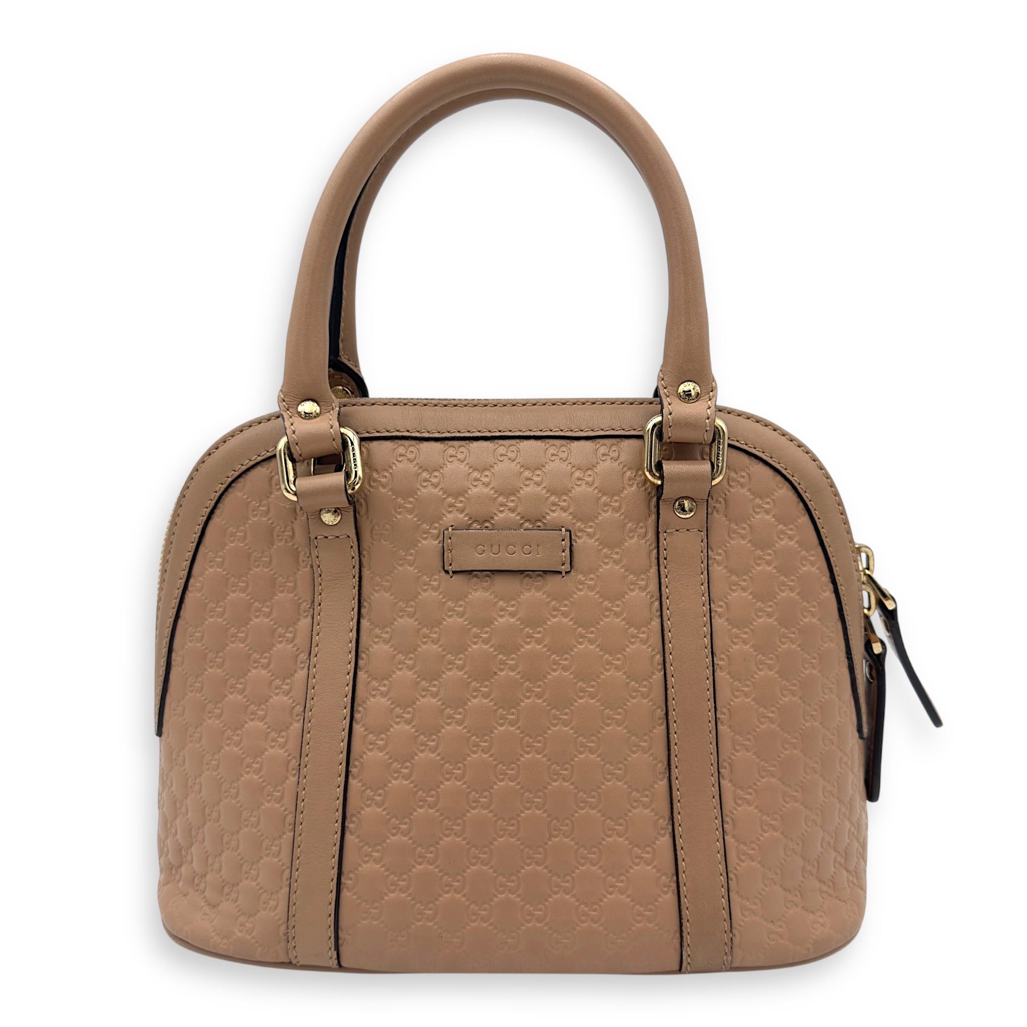 Gucci Dome Top Handle Bag Beige in Calfskin, Gold hardware_1