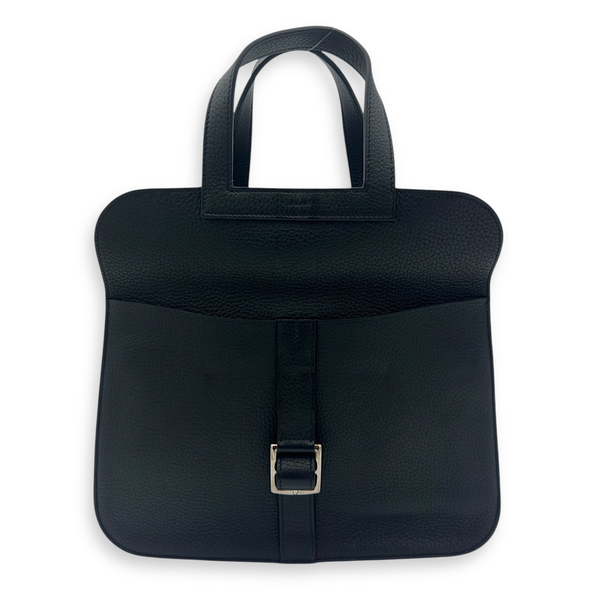 Hermès Halzan Black in Clemence, Silver hardware_1