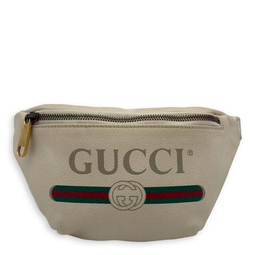 Gucci BumBag Belt Bag White in Calfskin, Gold hardware_1