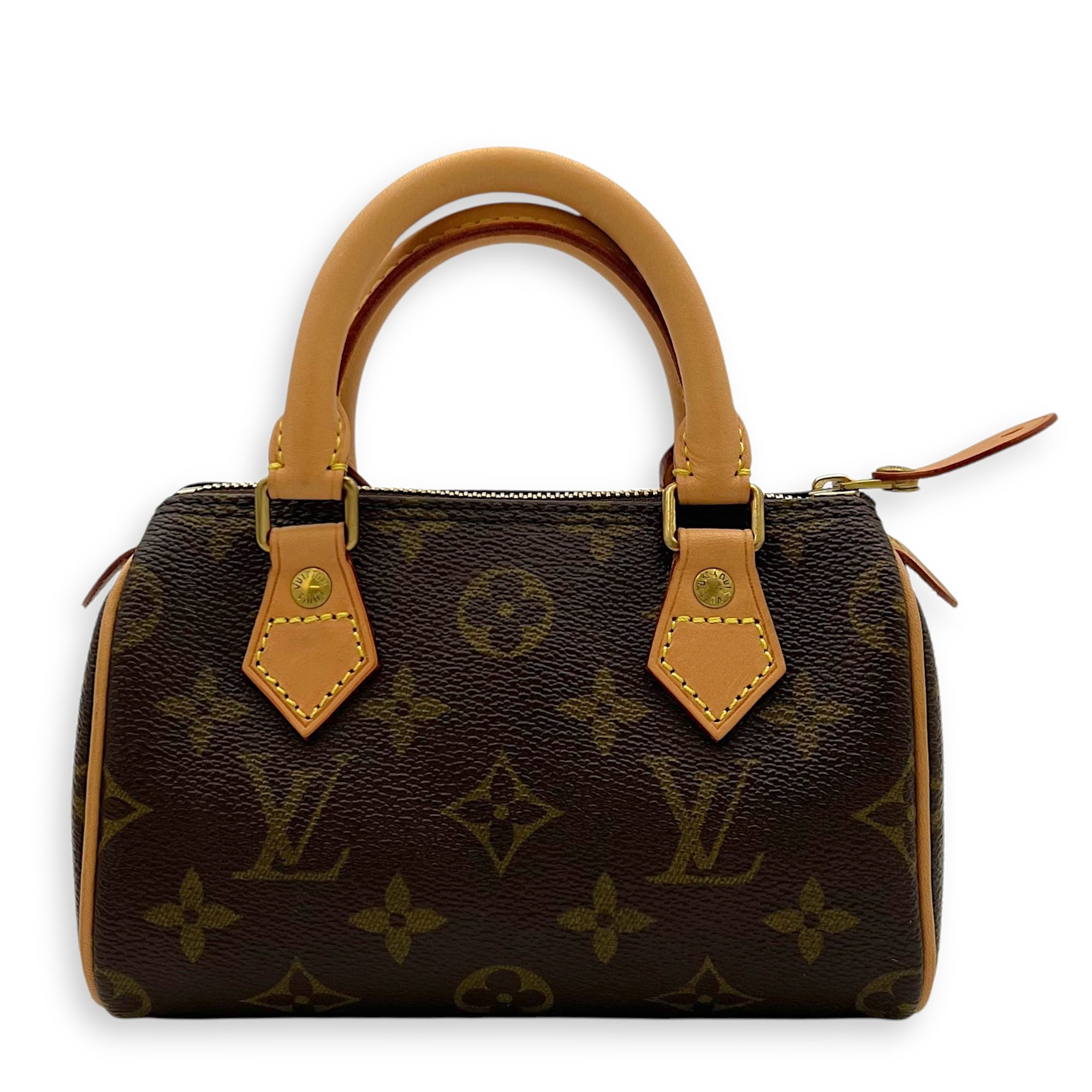 Louis Vuitton Speedy Top Handle Bag Brown in Monogram Coated Canvas, Gold hardware_1