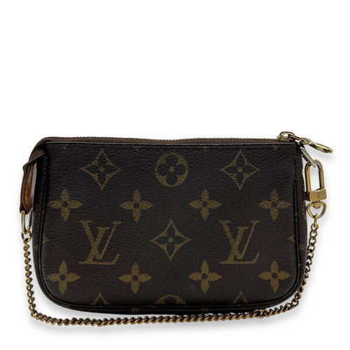 Louis Vuitton Pochette Accessoires Brown Pouch in Monogram Coated Canvas, Gold hardware_1