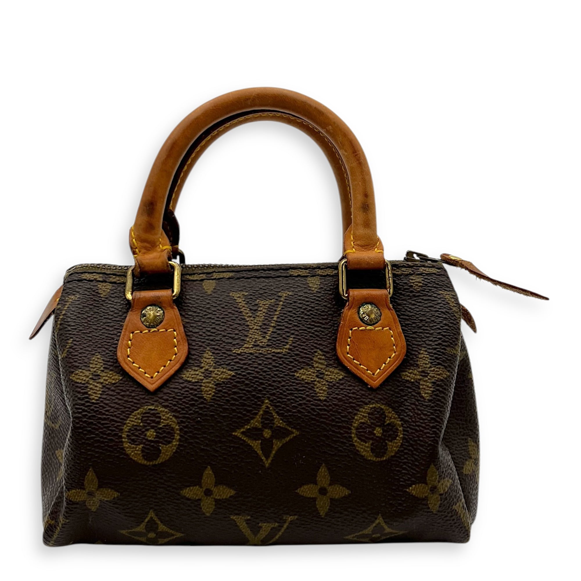 Louis Vuitton Speedy Crossbody Bag Brown in Monogram Coated Canvas, Gold hardware_1