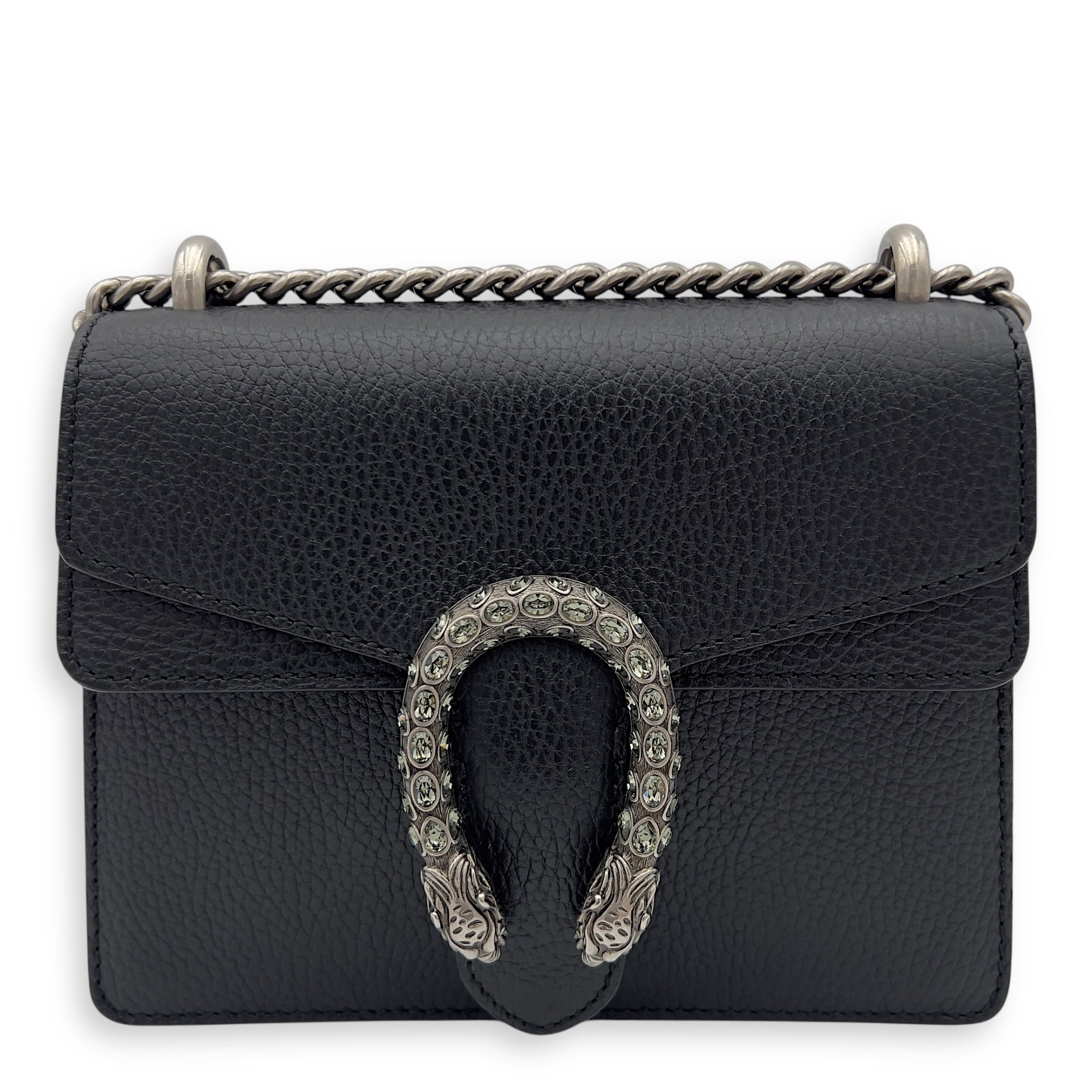 Gucci Dionysus Mini Black Crossbody Bag in Calfskin, Ruthenium hardware_1