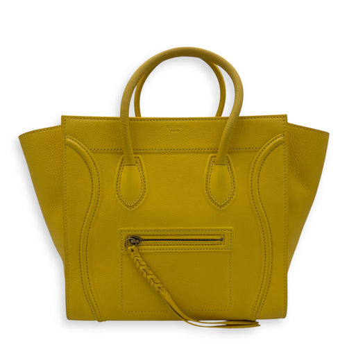 Celine Phantom Luggage Yellow Top Handle Bag in Calfskin, Gold hardware_1