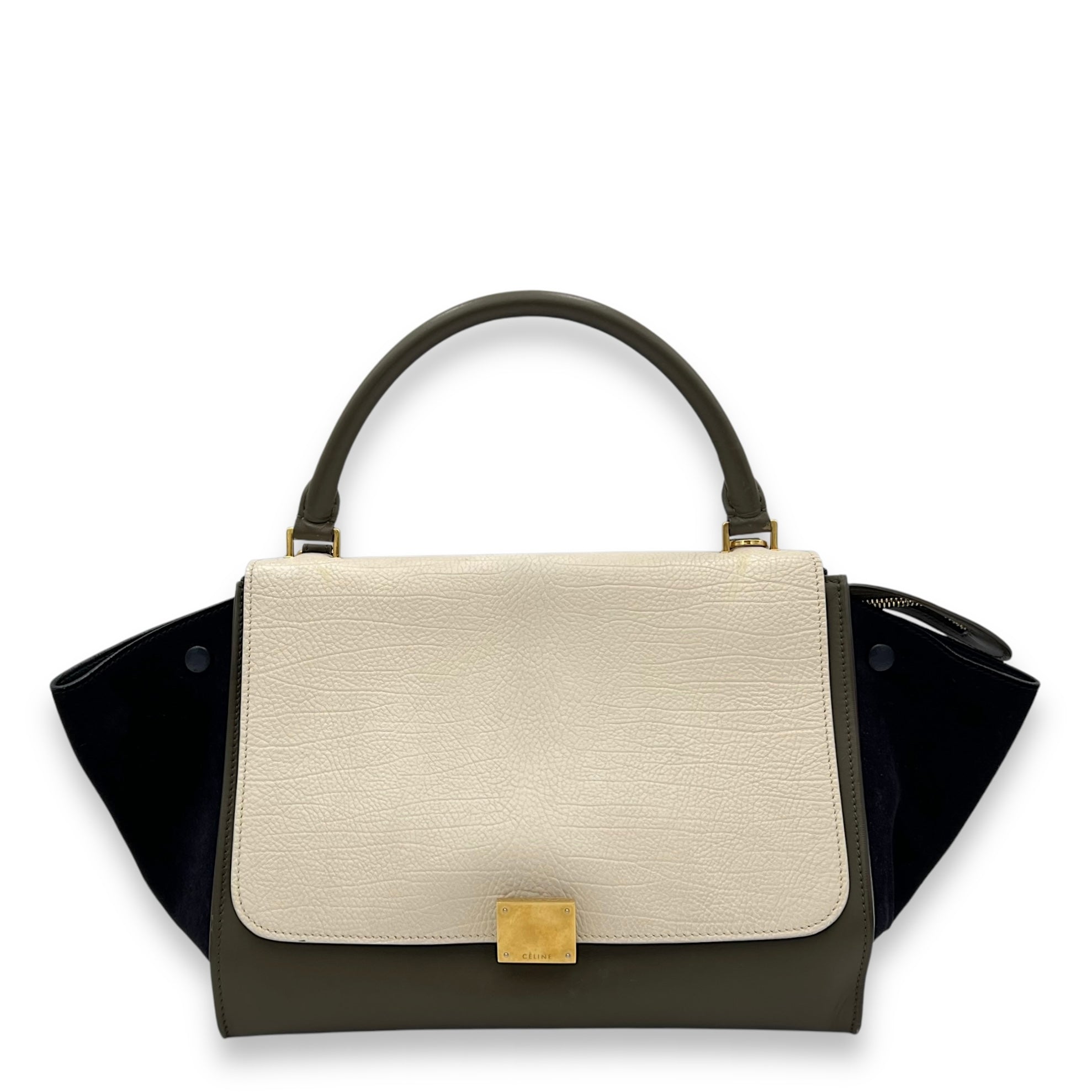 Celine Trapeze Top Handle Bag Multi-colour in Calfskin, Gold hardware_1