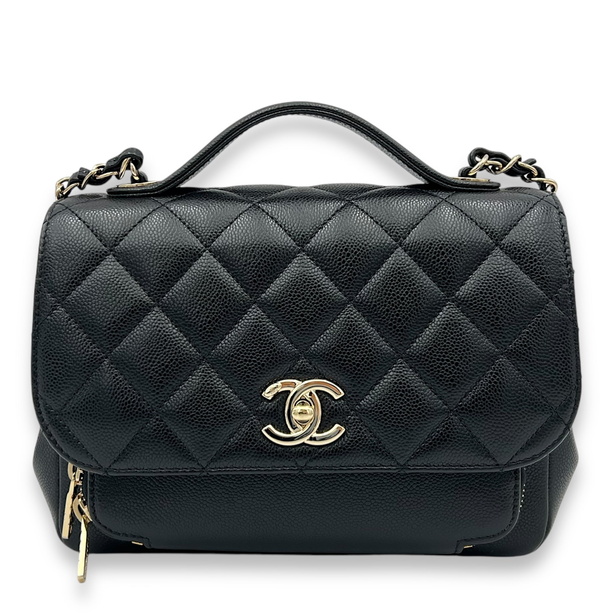 Chanel Business Affinity Medium Black Top Handle Bag in Caviar Leather, Gold hardware_1