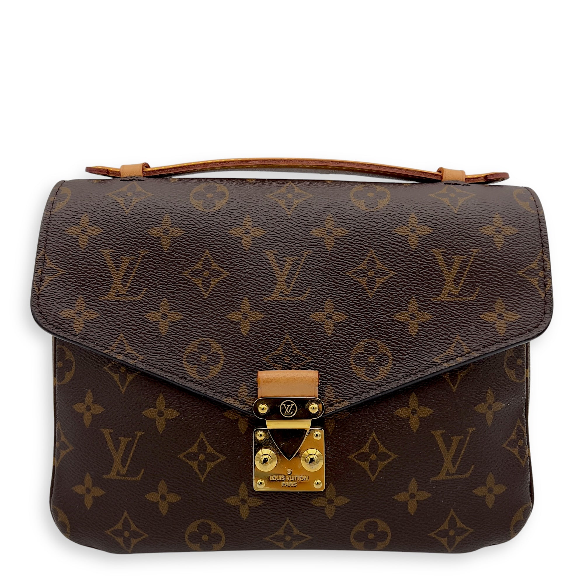 Louis Vuitton Metis Top Handle Bag Brown in Monogram Coated Canvas, Gold hardware_1