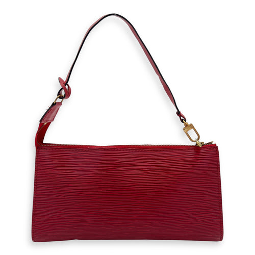 Louis Vuitton Pochette Accessoires Red Shoulder Bag in Epi Leather, Gold hardware_2