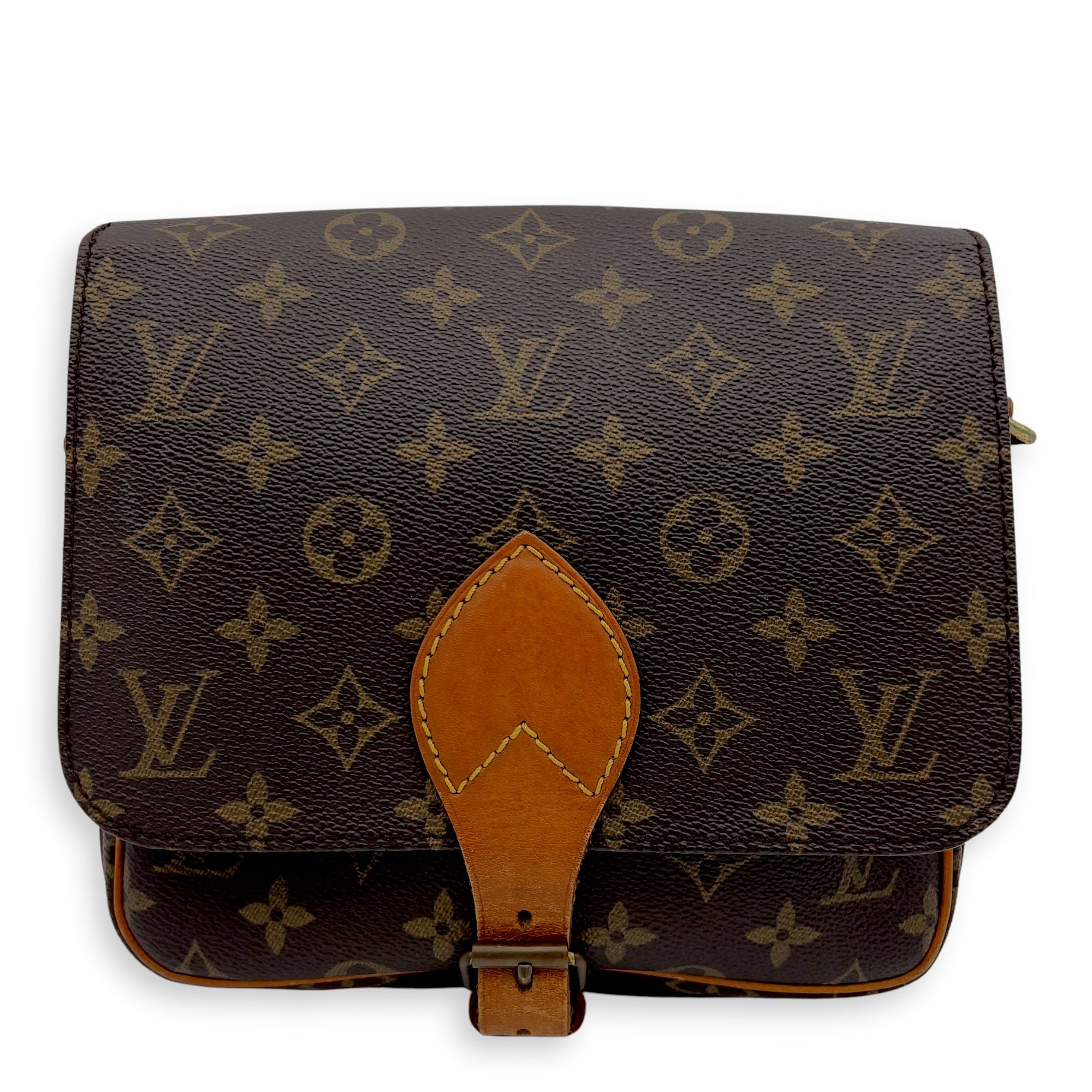 Louis Vuitton Cartesiere Crossbody Bag Brown in Monogram Coated Canvas, Gold hardware_1