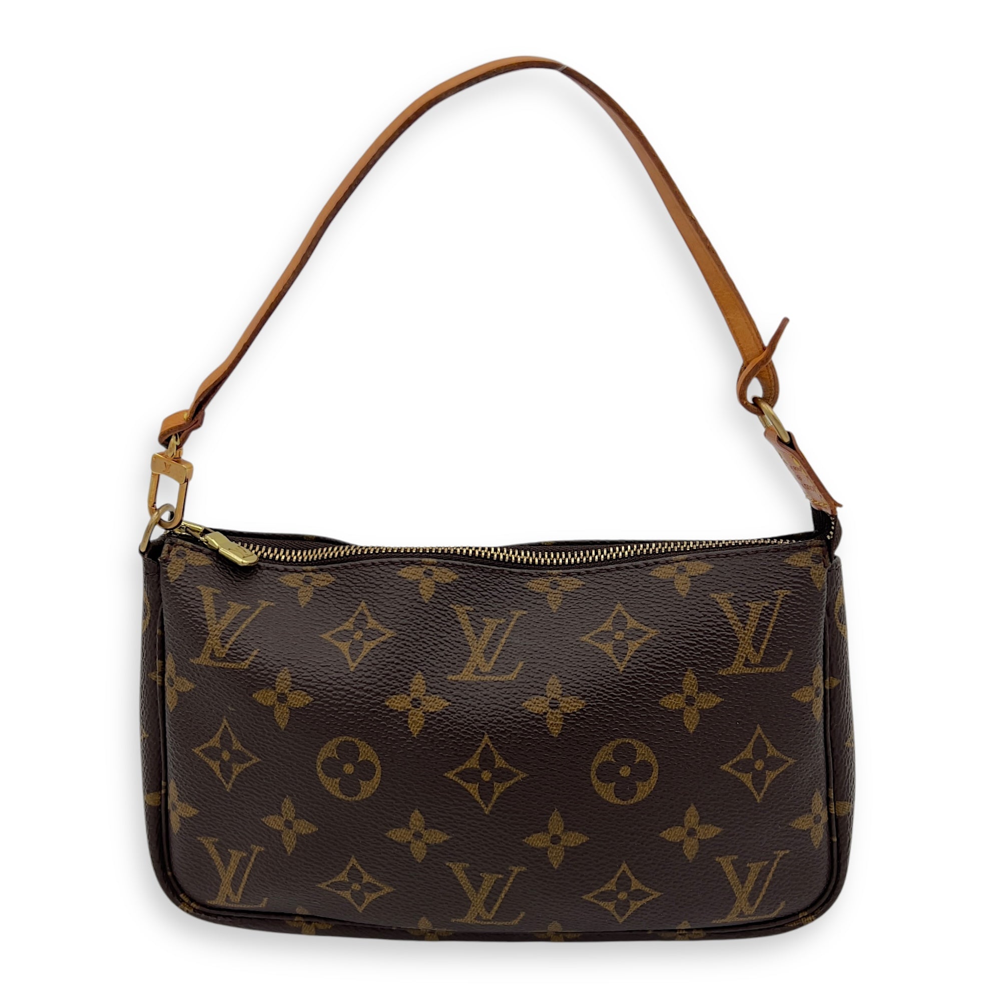 Louis Vuitton Pochette Shoulder Bag Brown in Monogram Coated Canvas, Gold hardware_1