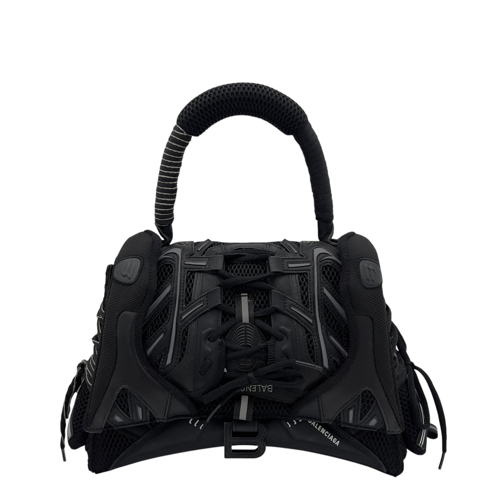 Balenciaga Hourglass Top Handle Bag Black in Fabric_1