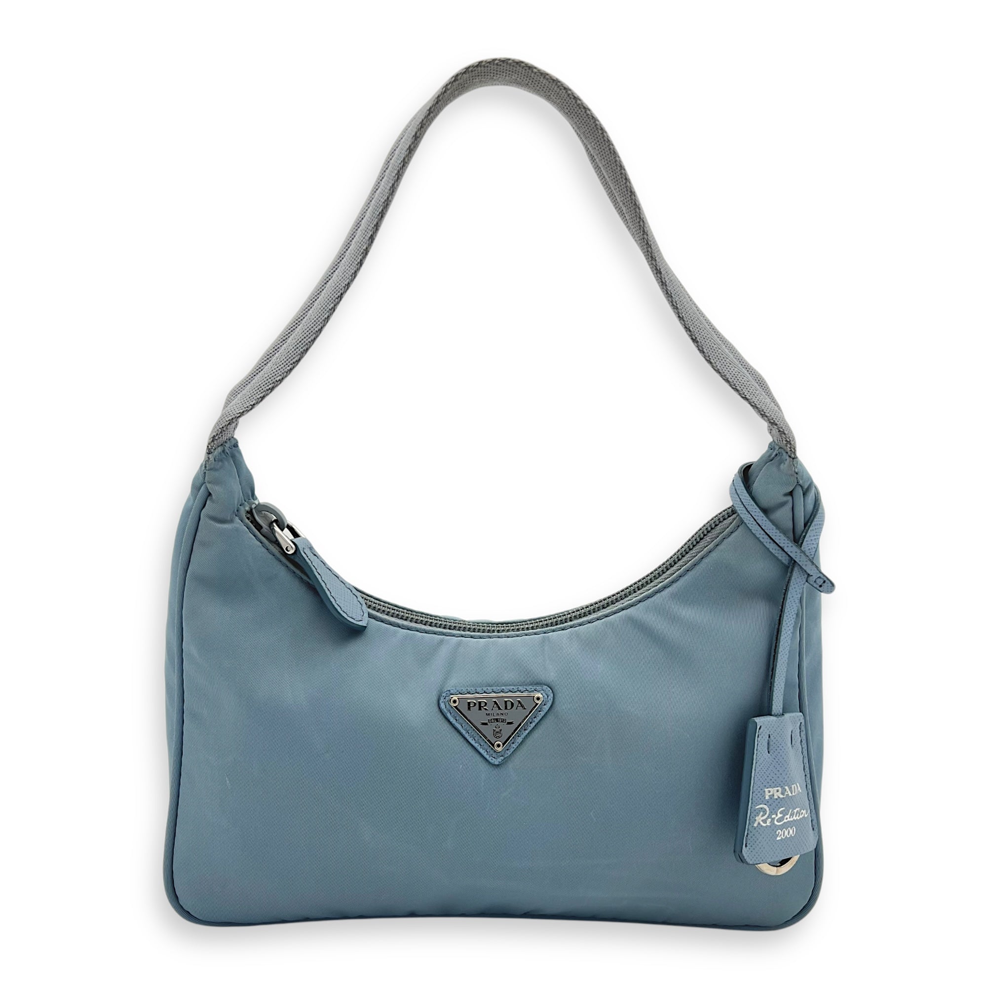 Prada Re-Edition 2000 Shoulder Bag Blue in Nylon, Silver hardware_1